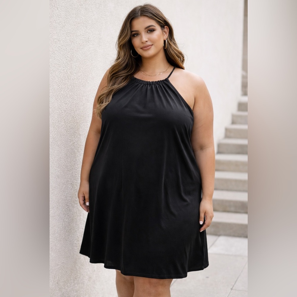 Marina Black‎ Velvet Slip Dress – Size 16 – Made in USA